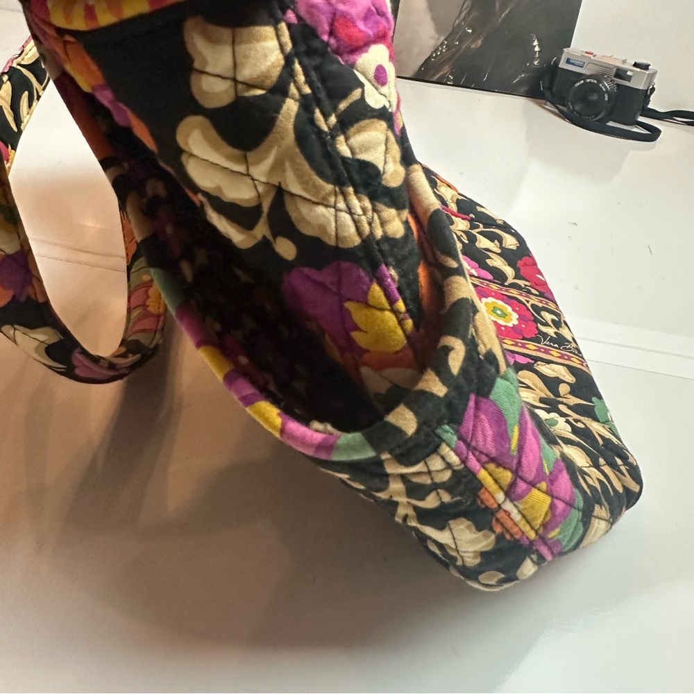 Vera Bradley Black and Multicolor Floral Shoulder Bag - Picture 7 of 9